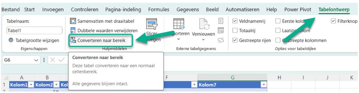 tabel uit ERP systeem converteren